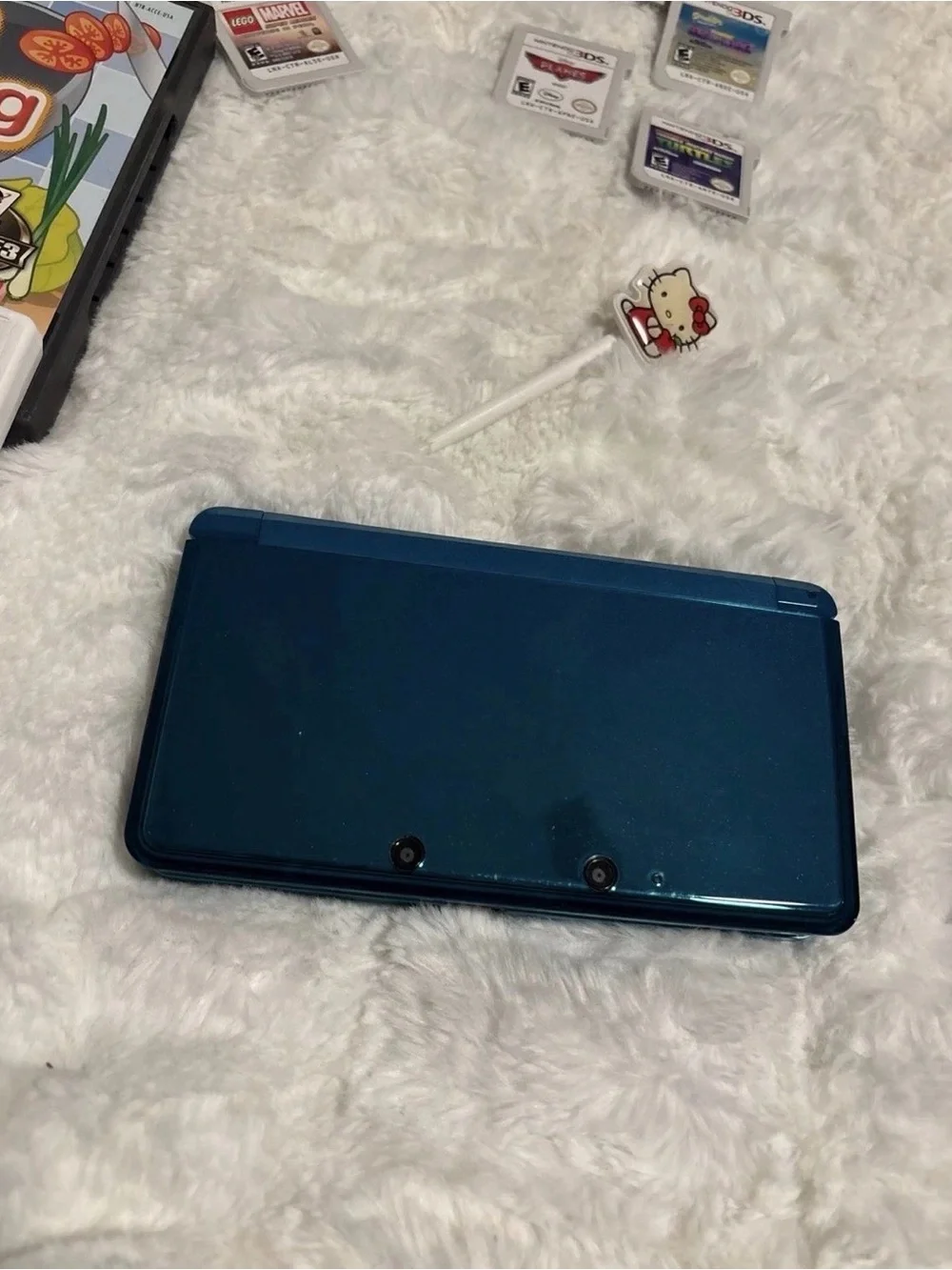 Nintendo Hello Kitty DS Bundle with Blue Handheld & Red-Accented Case